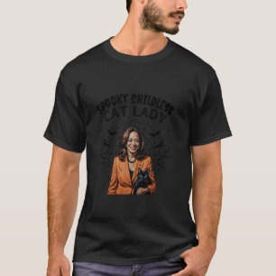 T-shirt Éffrayante Femme au chat sans enfant votant Kamala