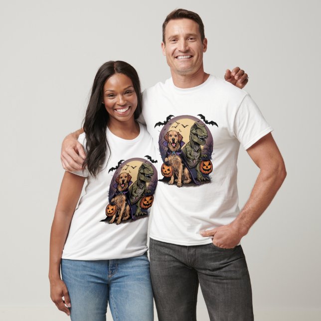 T-shirt Éffrayante T Rex Retriever Trick-or-Treat Shirt (Unisexe)