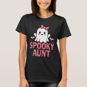 T-shirt Éffrayante Tante Famille Mignonne Rose Blanc Fantô