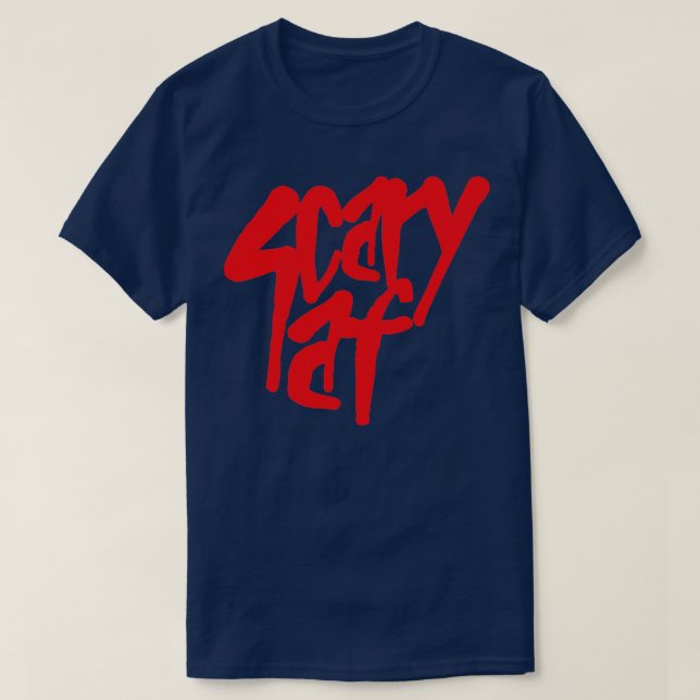 T-shirt Effrayer le texte rouge Af (Design devant)