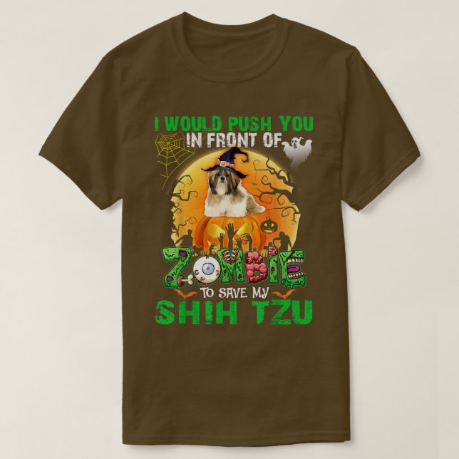 T-shirt Effrayer Vous Pouvez Devant Zombies Pour Sauver Mo (Design devant)