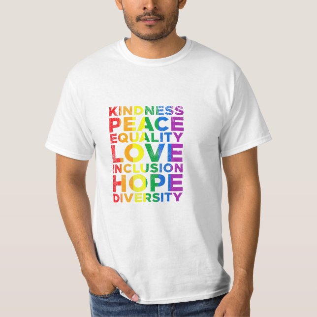 T-shirt Égalité Amour Arc-en-ciel (Devant)