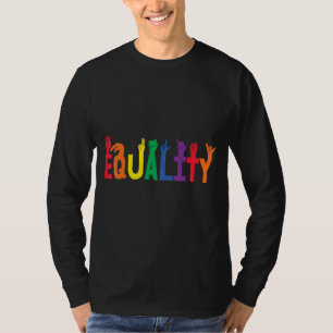 T-shirt Égalité Coeurs Arc-En-Ciel Drapeau Lgbt Pour Mois 