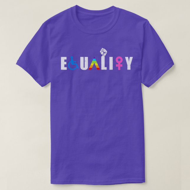 T-shirt Égalité LGBT Q Gay pride Drapeau Fière Ally Arc-en (Design devant)