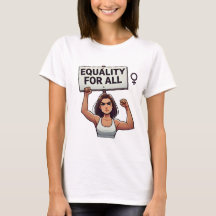 Égalité pour tous - Femme forte avec signe de prot