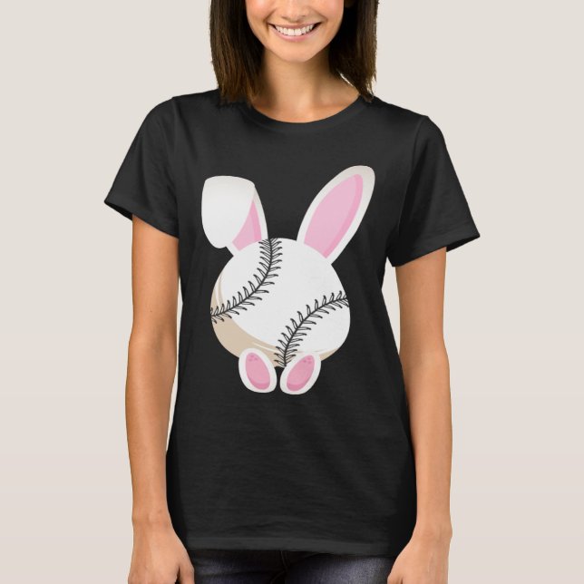 T-shirt Egg Baseball Rabbit Bunny Ears Funny Easter Day Pl (Devant)