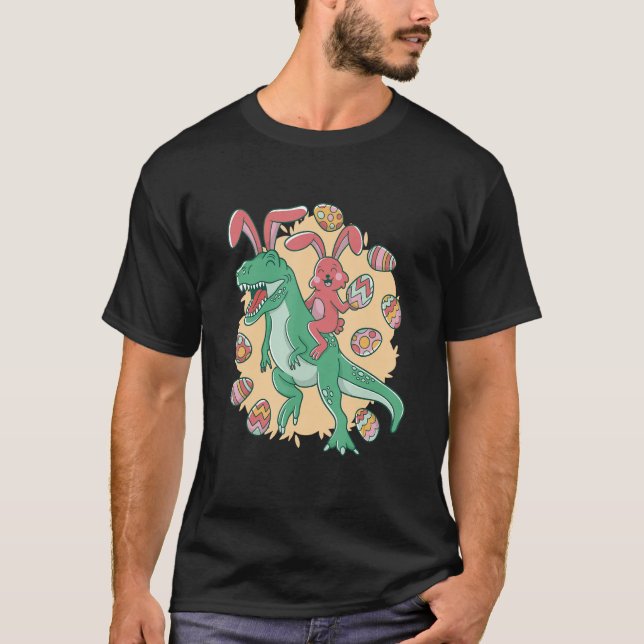 T-shirt Egg citing Dinosaurs Easter Bunnys  Fun and Twist  (Devant)