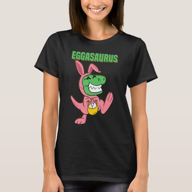 T-shirt Eggasaurus Rabbit Trex Easter OEuf chasse Bunny Di (Devant)
