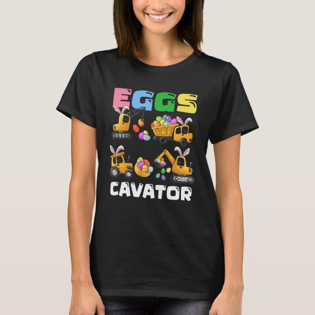 T-shirt Eggs Cavator Easter Bunny Construction Trucks Boys (Devant)