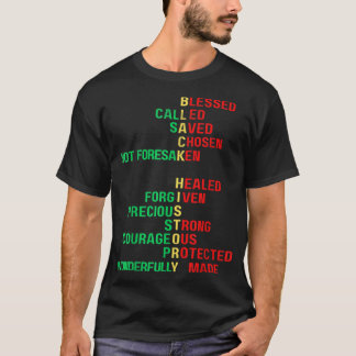 T-shirt Église chrétienne noire Histoire Mélanine Hommes F