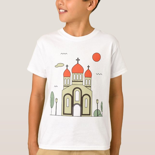 T-shirt Église orthodoxe minimaliste russe (Devant)