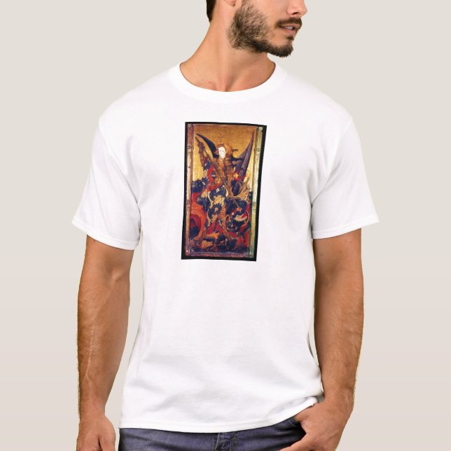 T-shirt Église Saint-Michel-Vanquishing Devil as Medieval  (Devant)