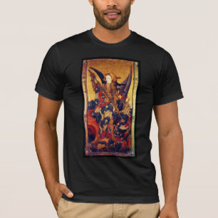 T-shirt Église Saint-Michel-Vanquishing Devil as Medieval 