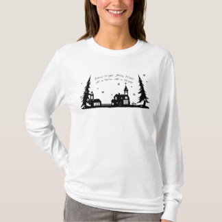 T-shirt Église silencieuse de nuit dans le dessus de