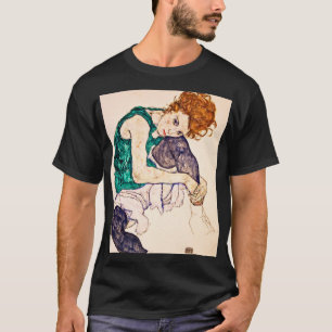 T-shirt Egon Schiele - femme assise avec des jambes