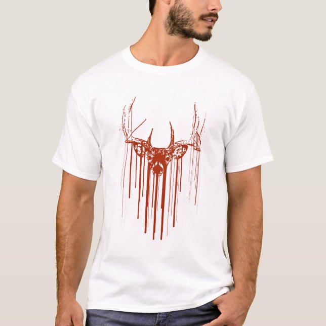 T-shirt Égouttement de cerfs communs de pochoir (Devant)