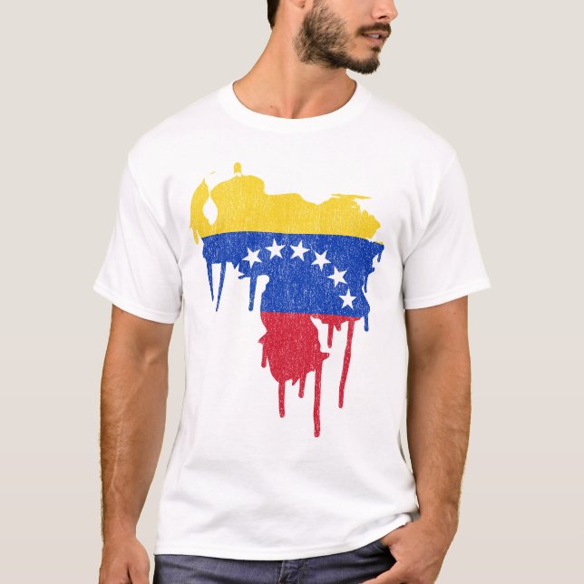 T-shirt Égouttement de peinture du Venezuela (Devant)