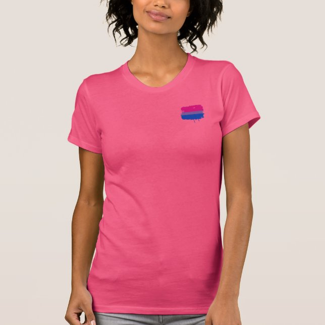 T-SHIRT ÉGOUTTURE BISEXUELLE DE DRAPEAU (Devant)