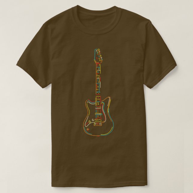 T-shirt EGuitar Rainbow Illustration for Guitarist & Teach (Design devant)