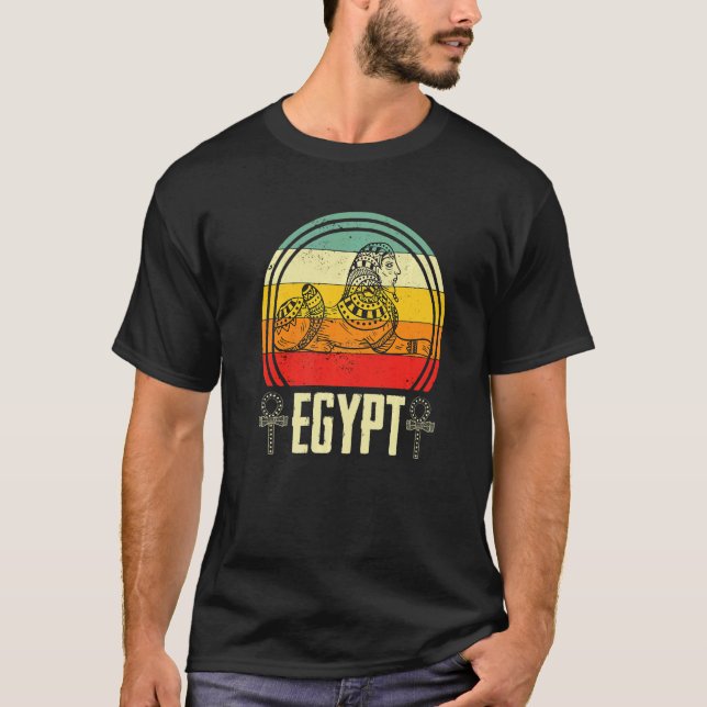 T-shirt Egypt Pharaoh Anubis Sphinx Egyptology Pyramids (Devant)