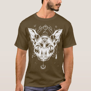 T-shirt Égyptien Sphynx Chat Gothique Wicca Sorcière Pagan