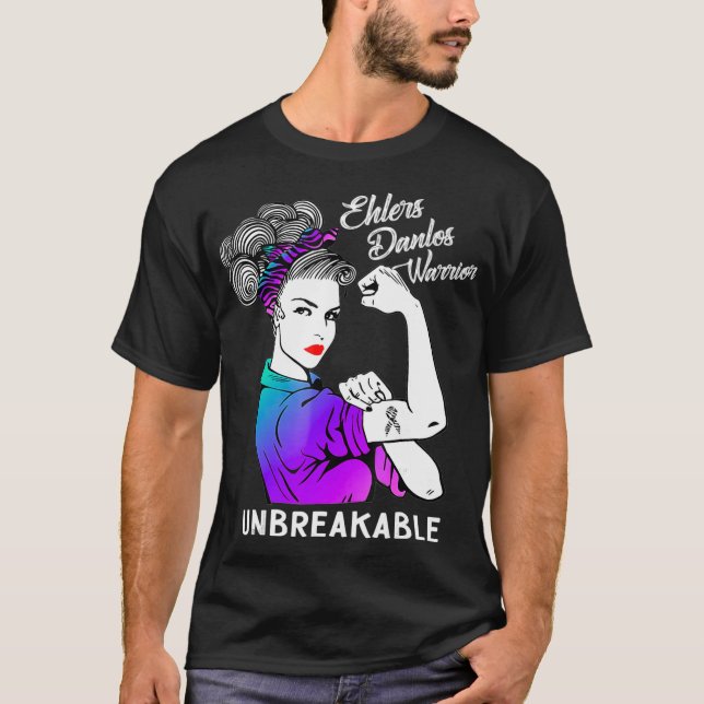T-shirt Ehlers Danlos Syndrome Guerrier incassable EDS (Devant)