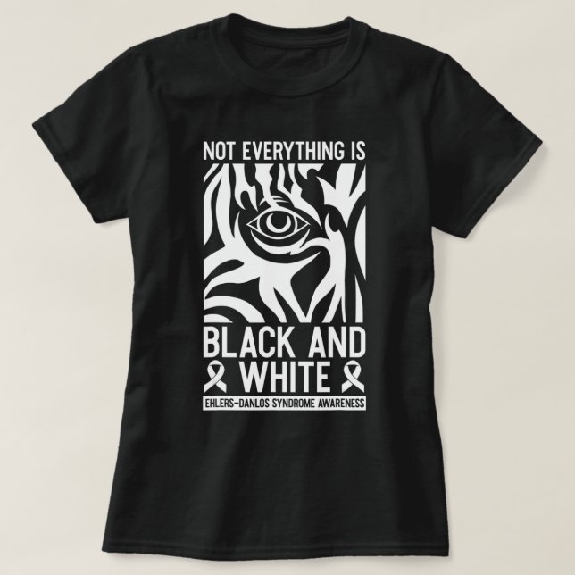 T-shirt Ehlers En Ruban Noir Et Blanc Danlos Zebra Rheumat (Design devant)