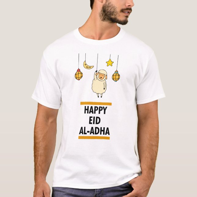 T-shirt Eid al-Adha islamique heureux Mubarak (Devant)