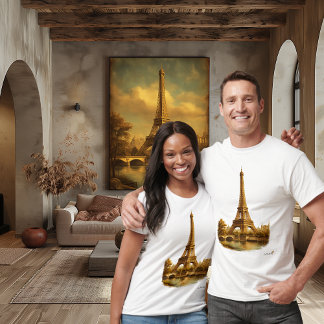 T-shirt Eiffel Tower Mid-Century | Retro Vintage Paris