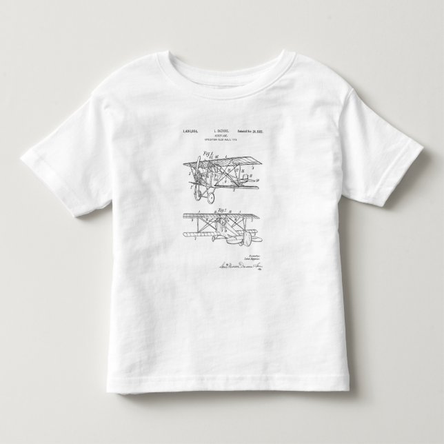 T - Shirt eines Flugzeugpatentdiagramms (Vorderseite)