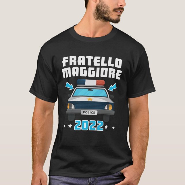 T-shirt Einzelkind Siblings Son Police 2022 Big Brother (Devant)