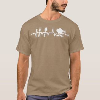 T-shirt EKG Puls Chef Chef Heartbeat Chef Chef Culina