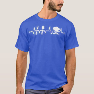 T-shirt EKG Puls Line Chef Heartbeat Cook Head Chef Culina