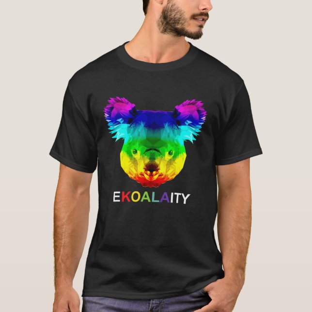 T-shirt Ekoalaity Cute Koala Bear Gay Lgbt Rainbow Pride (Devant)