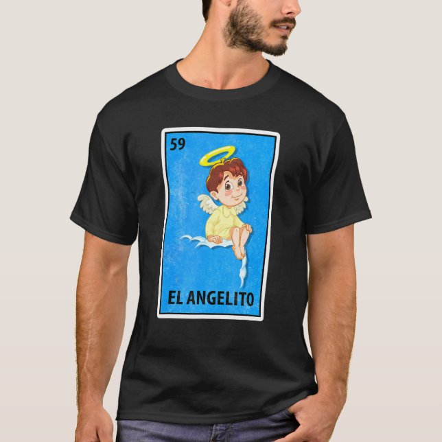 T-shirt El Angelito Parodie de Loterie Mexicaine (Devant)