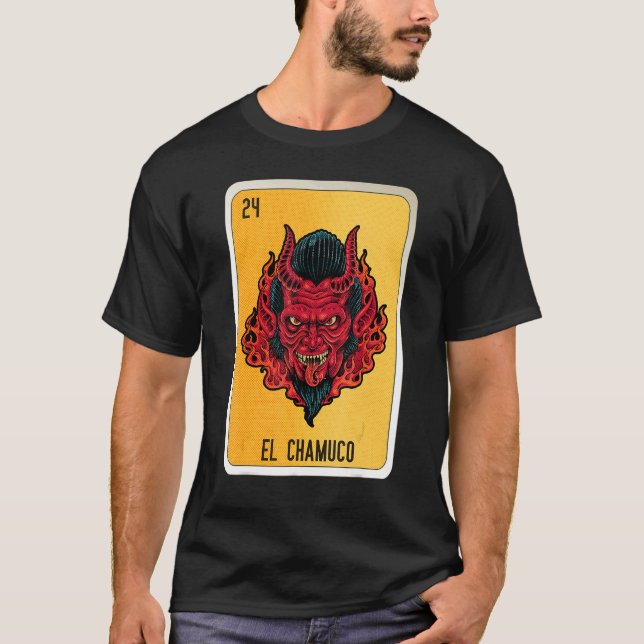 T-shirt El Chamuco Mexican Slang Lottery Bingo Cards 1 (Devant)