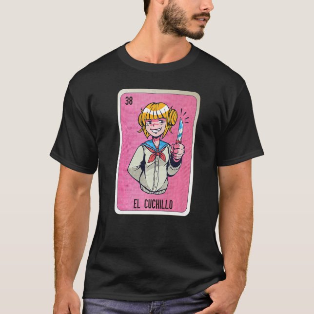 T-shirt El Cuchillo Mexican Slang Lottery Bingo Cards   (Devant)