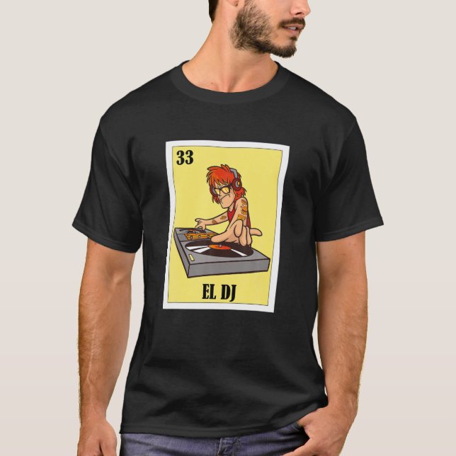 T-shirt El Dj Mexicaine Loterie, Bingo Card Jeu (Devant)