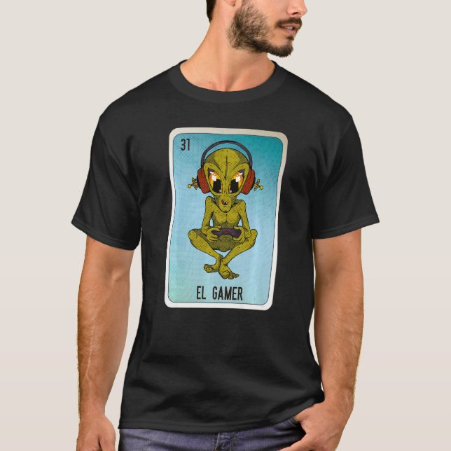 T-shirt El Gamer Mexican Slang Lottery Bingo Cards  4 (Devant)