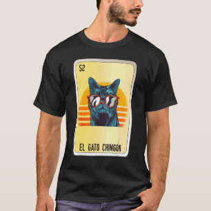 T-shirt El Gato Chingon Mexicaine Lotterie Cartes de Bingo