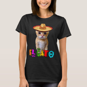 T-shirt El Gato Mème Mexicain Chat Latino Munchkin Kitty C