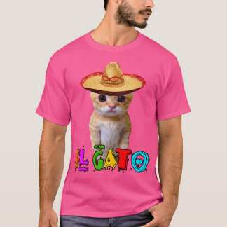 T-shirt El Gato Mème Mexicain Chat Latino Munchkin Kitty C