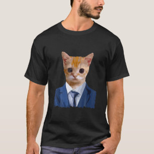 T-shirt El Gato Mème Portant Un Costume Humour Chat Triste
