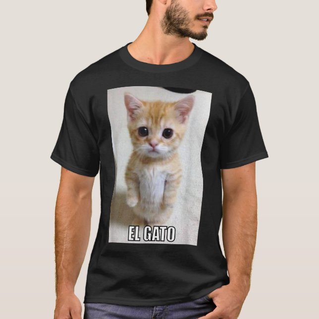 T-shirt El Gato Mème Triste Chat de Pleure Munchkin Kitty  (Devant)
