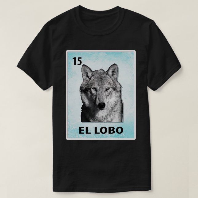 T-shirt El Lobo Cartes de loup mexicain  (Design devant)
