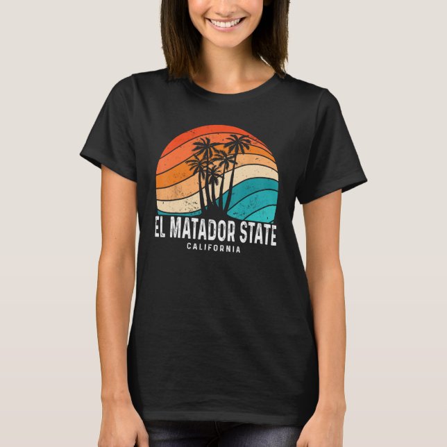 T-shirt El Matador State Beach California Palm Tree Beach  (Devant)