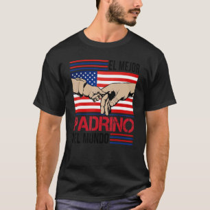 T-shirt El Mejor Padrino Del Mundo Hommes Drapeau Américai