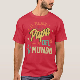 T-shirt El Mejor Papa Del Mundo Hommes Drapeau Américain D