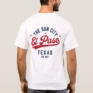 T-shirt El Paso La Ville Ensoleillée Texas Fierté Rouge Bl