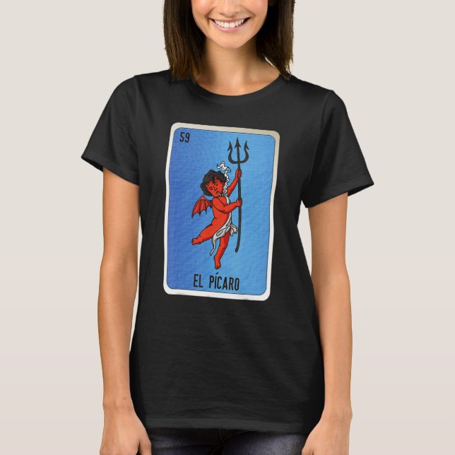 T-shirt El Pícaro Mexican Slang Lottery Bingo Cards (Devant)